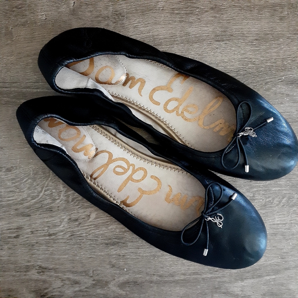 Sam Edelman Women's Felicia Ballet Flat, Black Leather US 10W